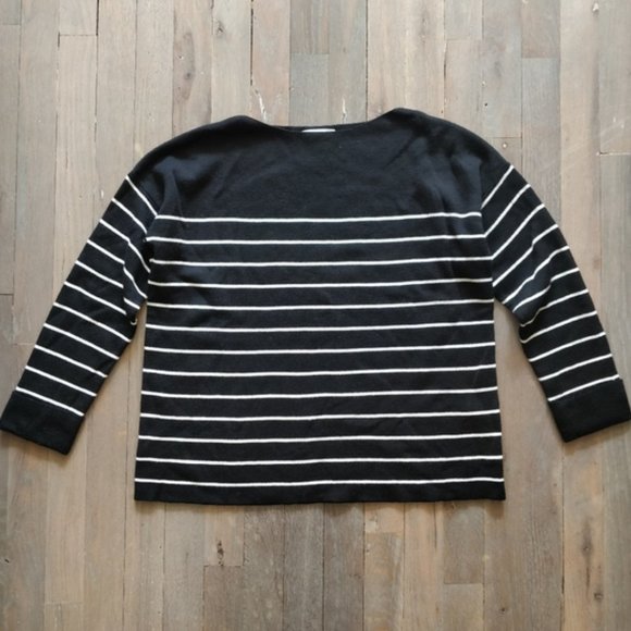H&M Black and White Striped Sailor Breton Nautical Sweater S - Picture 4 of 7